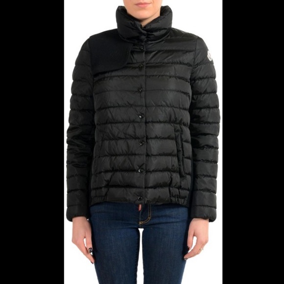 Moncler Black Mixed Media Down Puffer Wool Panel - Picture 4 of 16